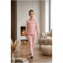 %100 Pamuk Kalp Baskılı Sıfır Yaka Kız Çocuk Pijama Takımı 10-12 Yaş