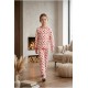 %100 Pamuk Kalp Baskılı Sıfır Yaka Kız Çocuk Pijama Takımı 10-12 Yaş