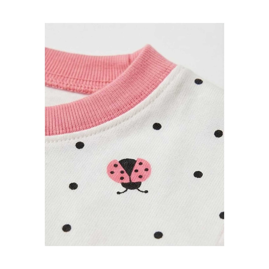 %100 Pamuk Uğur Böceği Baskılı Kız Çocuk Pijama Takımı 10-12 Yaş