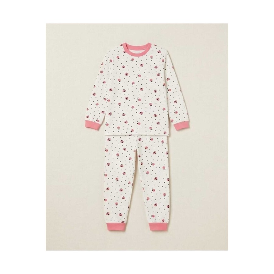 %100 Pamuk Uğur Böceği Baskılı Kız Çocuk Pijama Takımı 10-12 Yaş